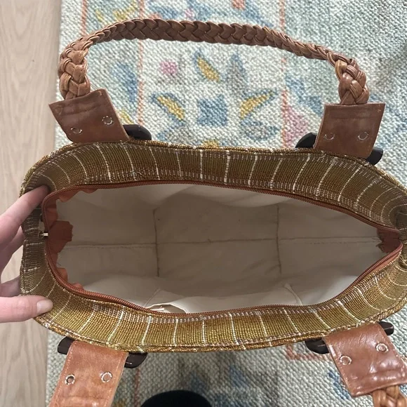 funky vintage woven plaid shoulder bag - Picture 6 of 8